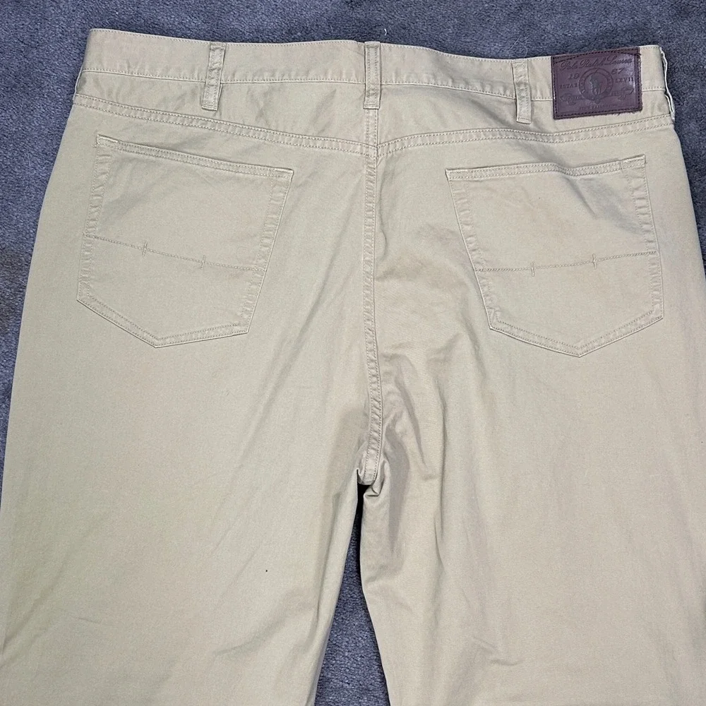 Polo Ralph Lauren Mens 40x32 Tan Khaki Five Pocket Straight‎ Leg Chino Pants
